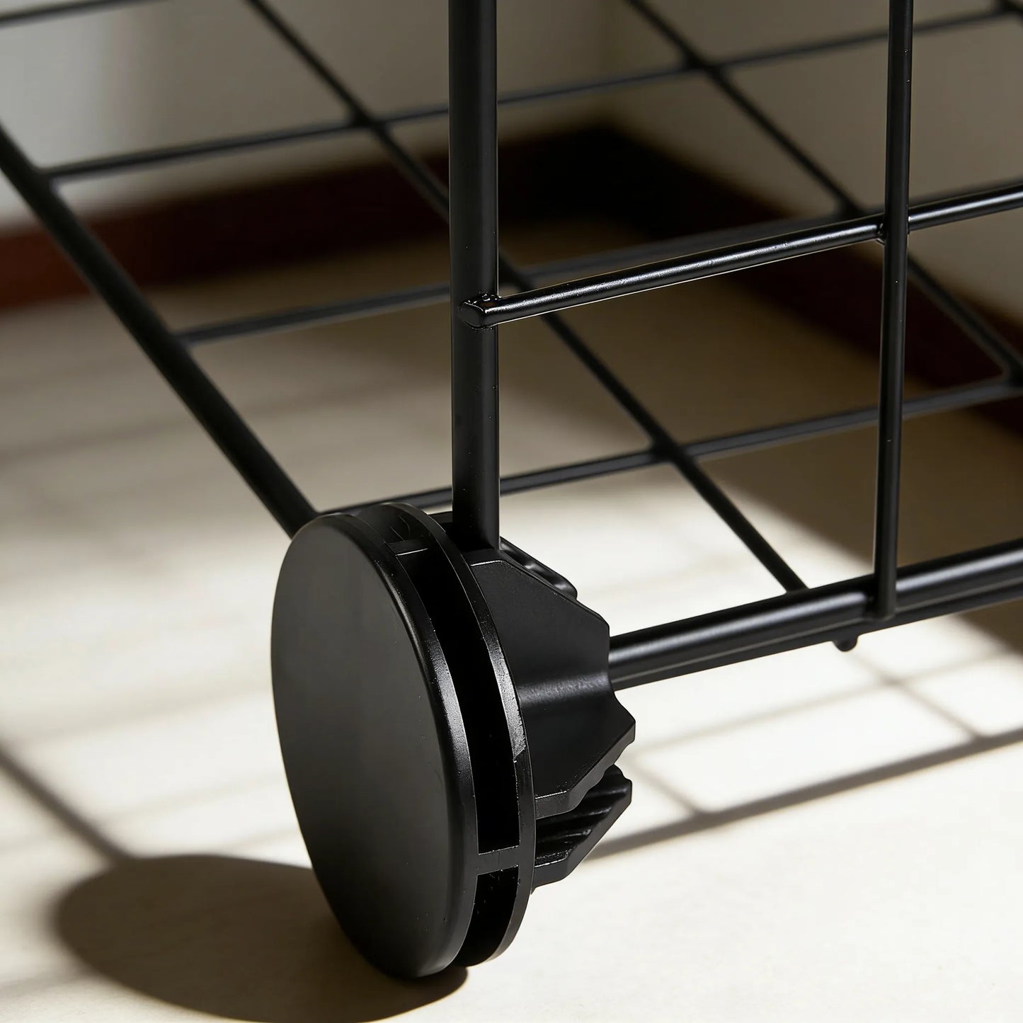 6-Cube Stackable Wire Grid Shelf, Sleek Black Design