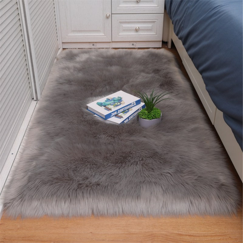 Faux wool sofa rug