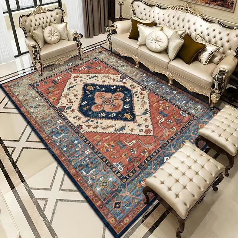 Vintage Bohemian Carpet for Living Room Rectangle Area Soft Non-Slip Study Mats