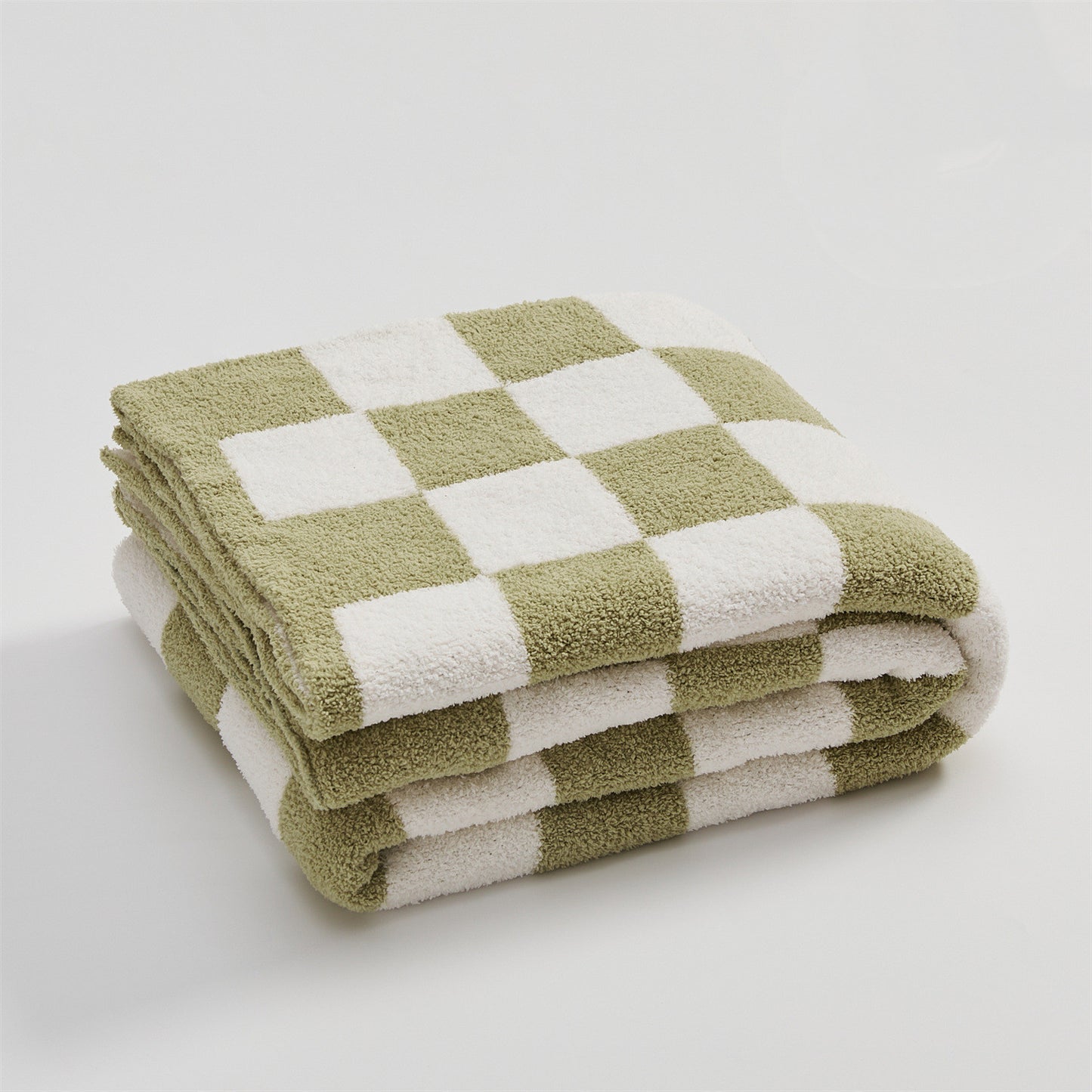 Vintage Checkerboard Checkered Half Fleece Sofa Blanket