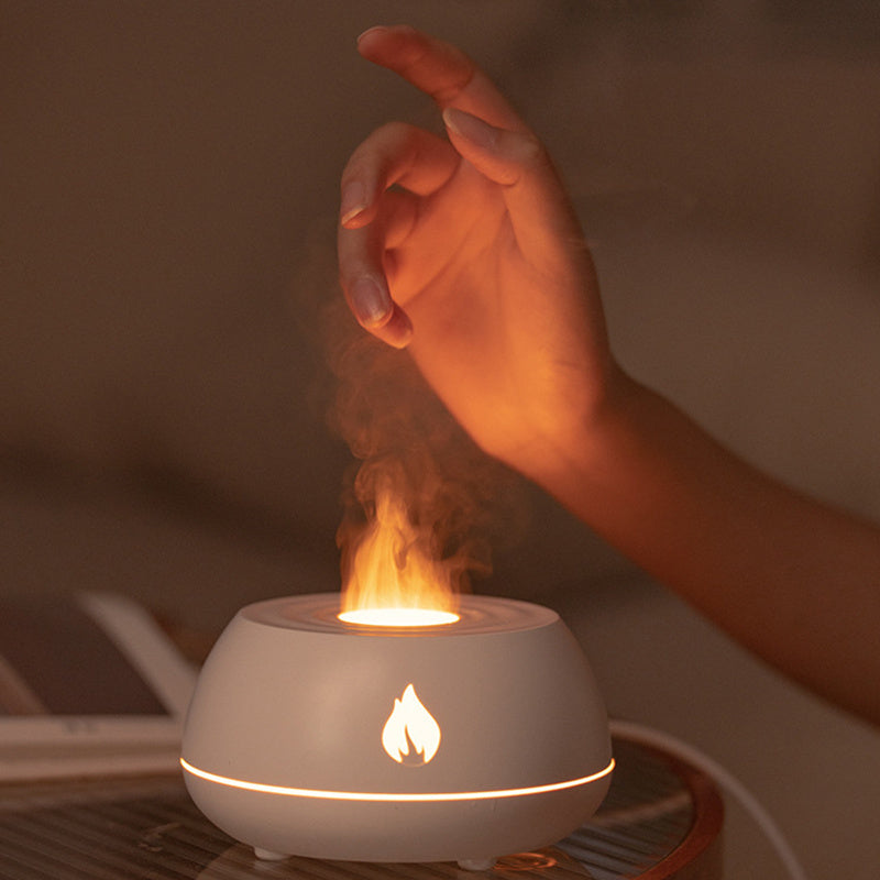 Flame Humidifier Aromatherapy Diffuser 7 Colors Light