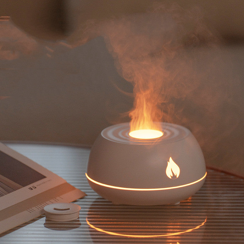 Flame Humidifier Aromatherapy Diffuser 7 Colors Light