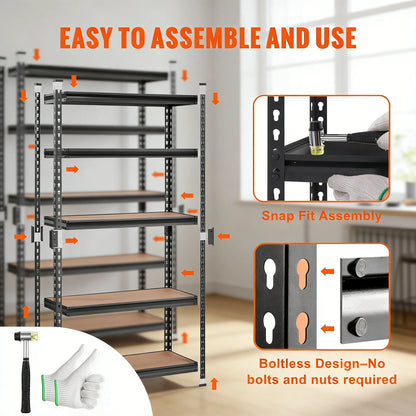 5-Tier Heavy Duty Storage Rack, 2000lbs Capacity & Adjustable