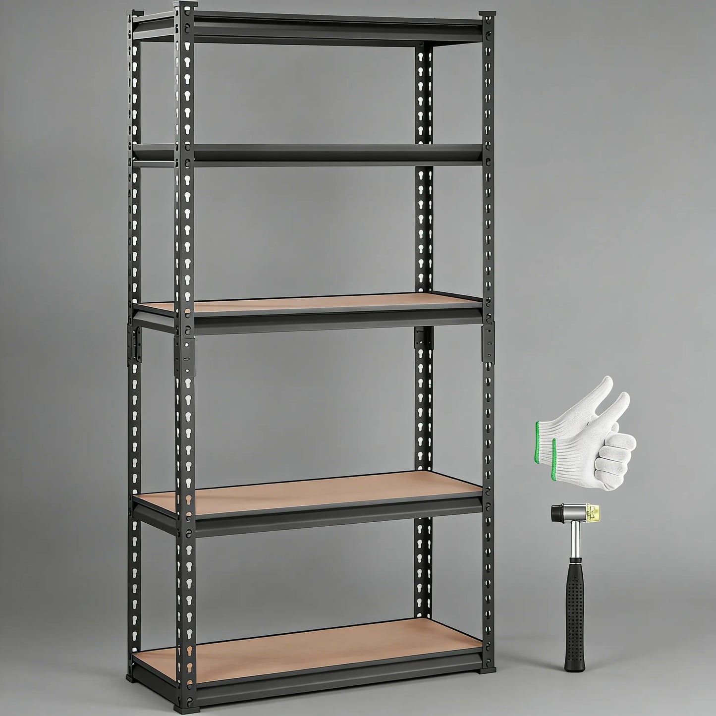 5-Tier Heavy Duty Storage Rack, 2000lbs Capacity & Adjustable