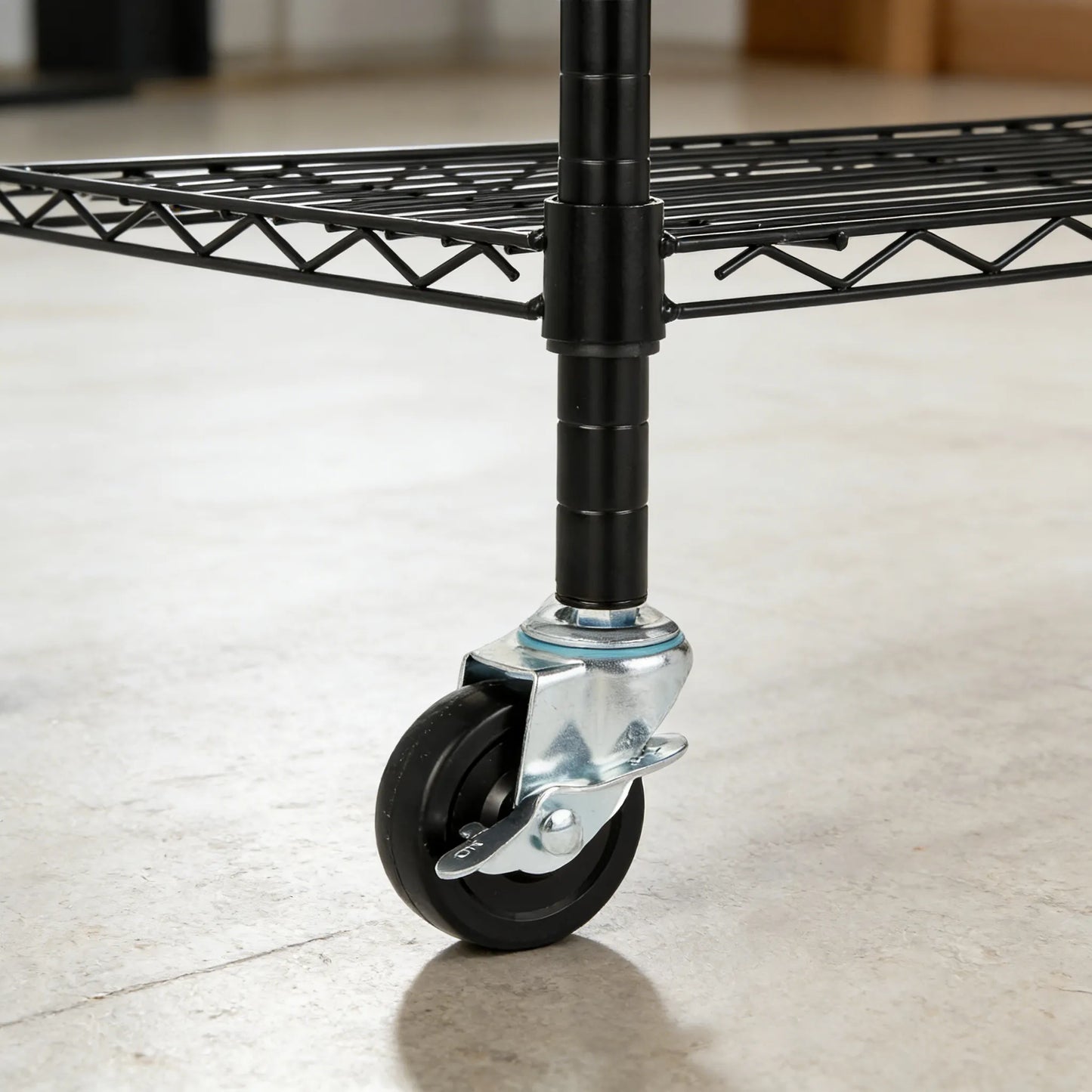 4-Tier Heavy Duty Metal Rack on 3" Casters, Adjustable & Mobile for Easy Storage