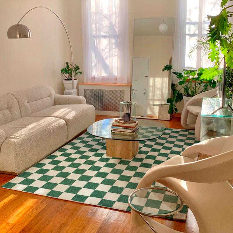 Retro Classic Checkerboard Vertigo Living Room Rug