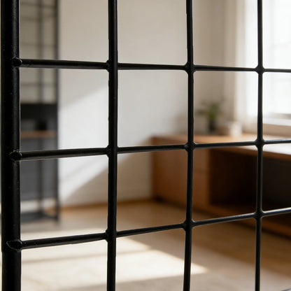 6-Cube Stackable Wire Grid Shelf, Sleek Black Design