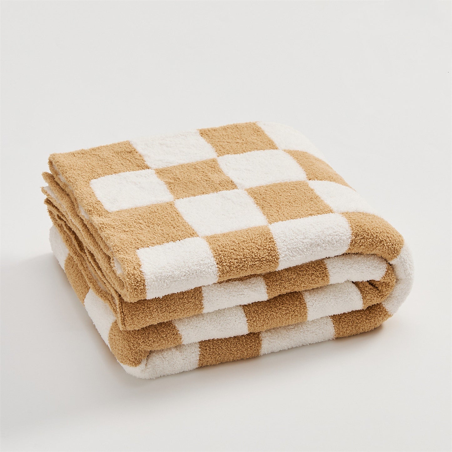 Vintage Checkerboard Checkered Half Fleece Sofa Blanket