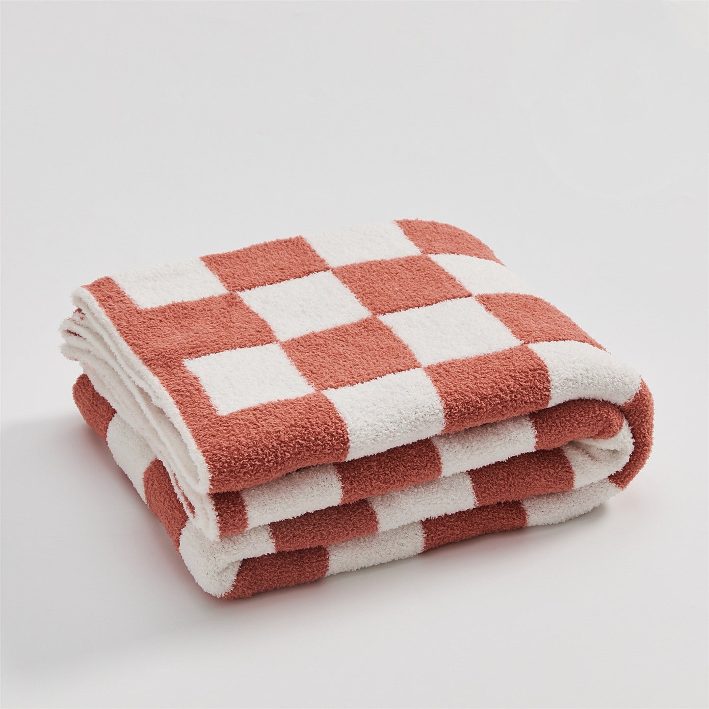 Vintage Checkerboard Checkered Half Fleece Sofa Blanket