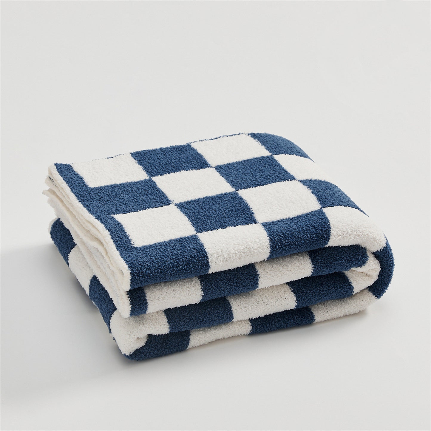 Vintage Checkerboard Checkered Half Fleece Sofa Blanket