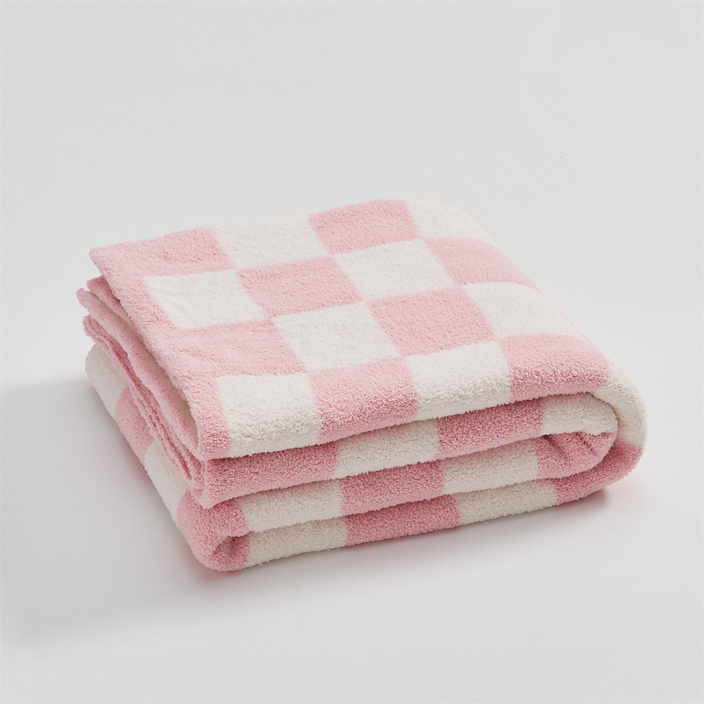 Vintage Checkerboard Checkered Half Fleece Sofa Blanket